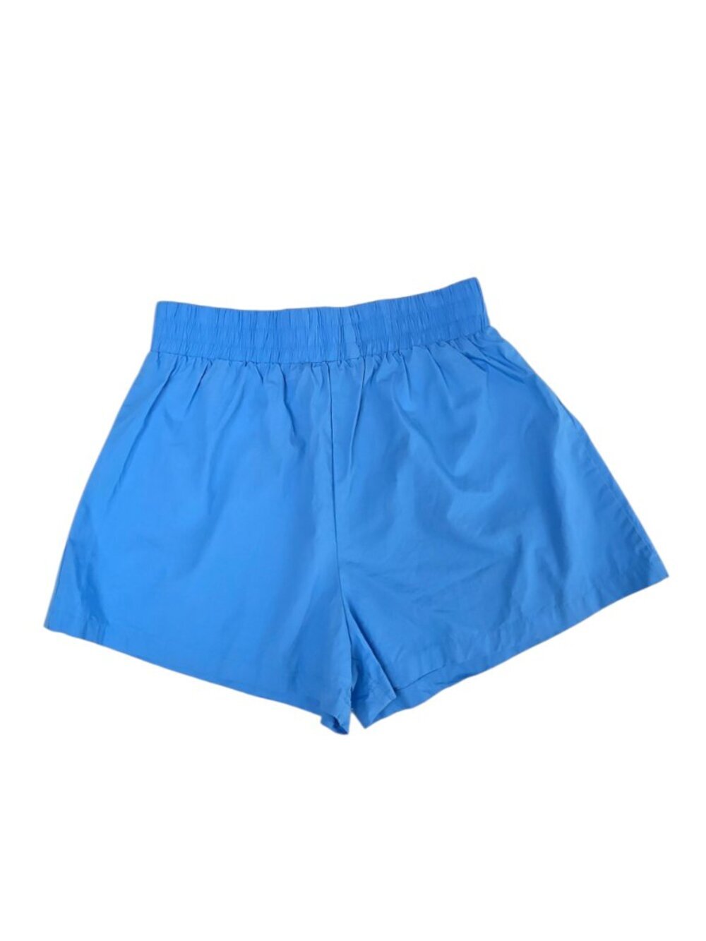 White Fox Pull On Stretch Waist Shorts, 100% Cotton, High Rise, Blue, Size Med